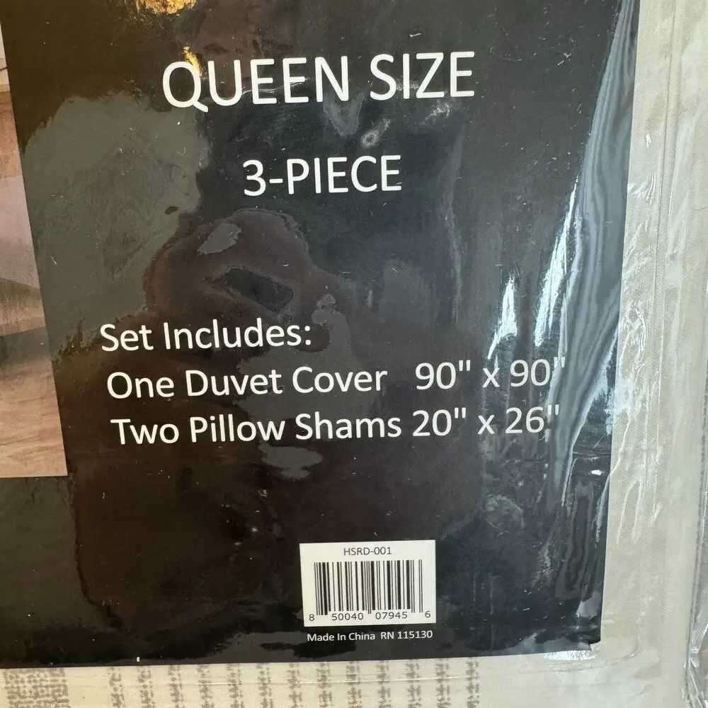 NEW Thomasville Luxury Bedding Queen Duvet Set Hawthorne Stripe Reversible 3 Pc